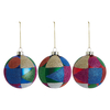 Ziggy Set Of 3 Geometric-Patterned Multi-Coloured Bauble 8Cm