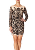 HOLLIES - Black sequin patterned fully embellished dres
