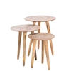 Asha Set of 3 Round Tables,  Natural White