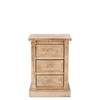 Austen Reclaimed Wood 3 Drawer Bedside,  White Wash
