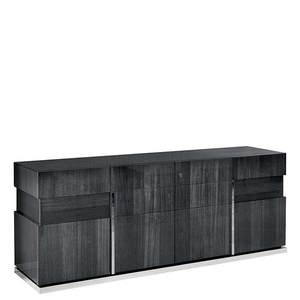 Borgia 4 Door Koto Wood KD Sideboard,  Grey Highgloss