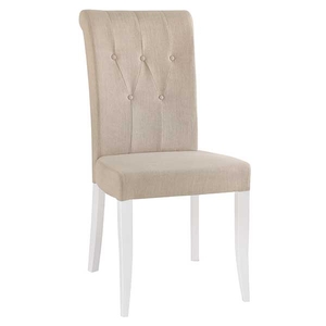 Carrington Upholstered Rollback Dining Chair,  Ivory and Oak