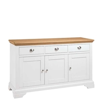 Carrington Wide Sideboard,  Ivory and Oak