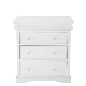 Claudette Narrow 4 Drawer Chest,  White