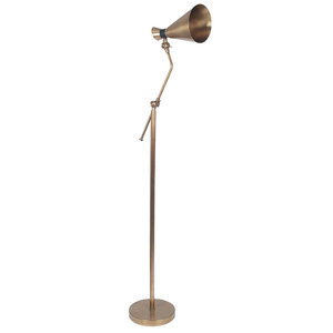 Conical Floor Lamp,  Antique Brass