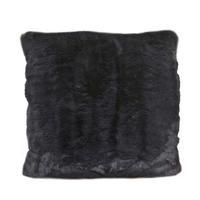 Dark grey faux fur cushion