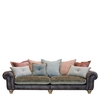 Dorchester Grand Split Pillow Back Sofa,  Leather And Fabric Mix