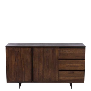 Enzo 2 Door 3 Drawer Sideboard,  Dark Oak And Concrete