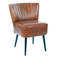 Etta Low Back Vintage Leather Dining Chair,  Brown
