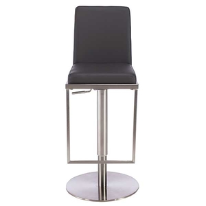 Fern Bar Stool,  Grey and Brushed Steel