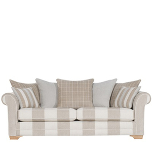 Harborough 4 Seater Pillow Back Sofa,  Natural and Caramel