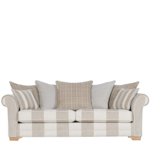 Harborough 4 Seater Pillow Back Sofa SPLIT,  Natural and Caramel
