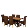 Indiana Reclaimed Wood Large Dining Table and 6 Roll Back Chairs