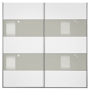 Inline - Wardrobe White Stone Grey Glass