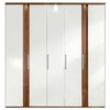 Kalamos 5 Door High Gloss Wardrobe,  Walnut and Cream