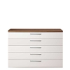 Kalamos 5 Drawer High Gloss Chest,  Walnut and Cream