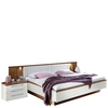 Kalamos High Gloss Bed Frame,  Walnut and Cream