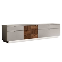 Kandu TV Lowboard,  Stone Grey and Colorado Walnut