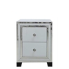 Krystal 2 Drawer Bedside Cabinet,  White Glass and Mirror
