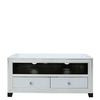 Krystal 2 Drawer Entertainment Unit,  White Glass and Mirror