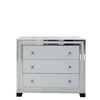 Krystal 3 Drawer Chest,  White Glass and Mirror