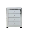 Krystal 4 Drawer Chest,  White Glass and Mirror