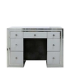 Krystal 7 Drawer Dressing Table,  White Glass and Mirror