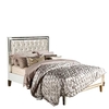 Krystal King Size Bedframe,  White Glass and Mirror