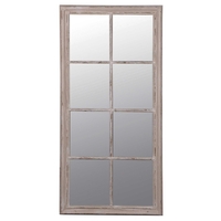 Large Windowpane Mirror,  Taupe
