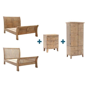 Lewes Reclaimed Wood Bedroom Furniture Set,  Wheat