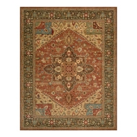 Living Treasures Wool Rug,  LI01 Rust