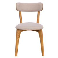 Lund Solid Wood Dining Chair with Mineral Fabric Seat,  Mineral and Oak