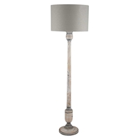 Mango Wood Floor Lamp,  Grey and Whitewash