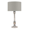 Mango Wood Table Lamp,  Grey and Whitewash