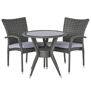 Matlock Bistro Garden Set,  Stone Grey with Lavender Fabric