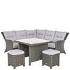 Matlock Mini Modular Garden Dining Set,  Stone Grey and Lavender