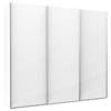 Micah 3 Door Sliding Wardrobe With Crystal,  White High Gloss
