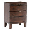 Navajos Reclaimed Wood 3 Drawer Wide Bedside Chest,  Chestnut
