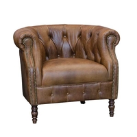 Ollena Leather Chair,  Tan