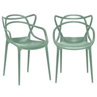 Pair of Kartell Masters Dining Chairs,  Sage