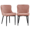 Pair of Rivington Fabric Dining Armchairs,  Rose Velvet