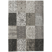 Patch Wool and Cotton Chenille Rug,  Black
