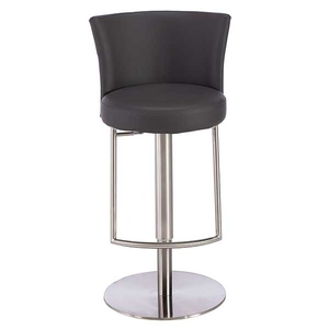Simone Bar Stool,  Grey and Brushed Steel
