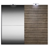 Slider Wardrobe (White Carcase,  Oak Dark Mirror)