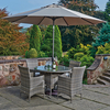 Sorrento - 110cm Round Table,  4x Chairs Parasol