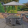 Sorrento - 140cm Round Table,  6x Chairs Parasol