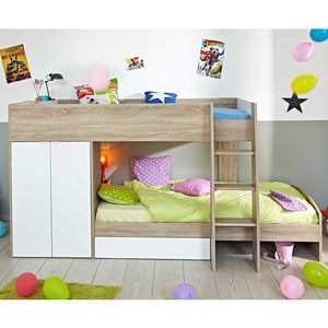 Stim Childrens Bunk Bed with Wardrobe and Desk