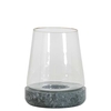 Talhas Large Glass Hurricane,  Green