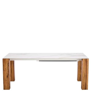 Thin Extending Dining Table,  Wild Oak and Ceramic