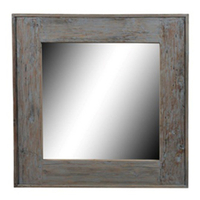 Timothy Oulton Axel Reclaimed Wood Square Mirror,  Blue Wash